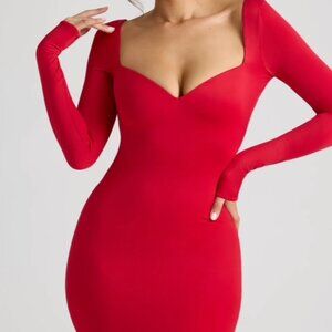 Oh Polly Fire Red Demelza Mini Dress
